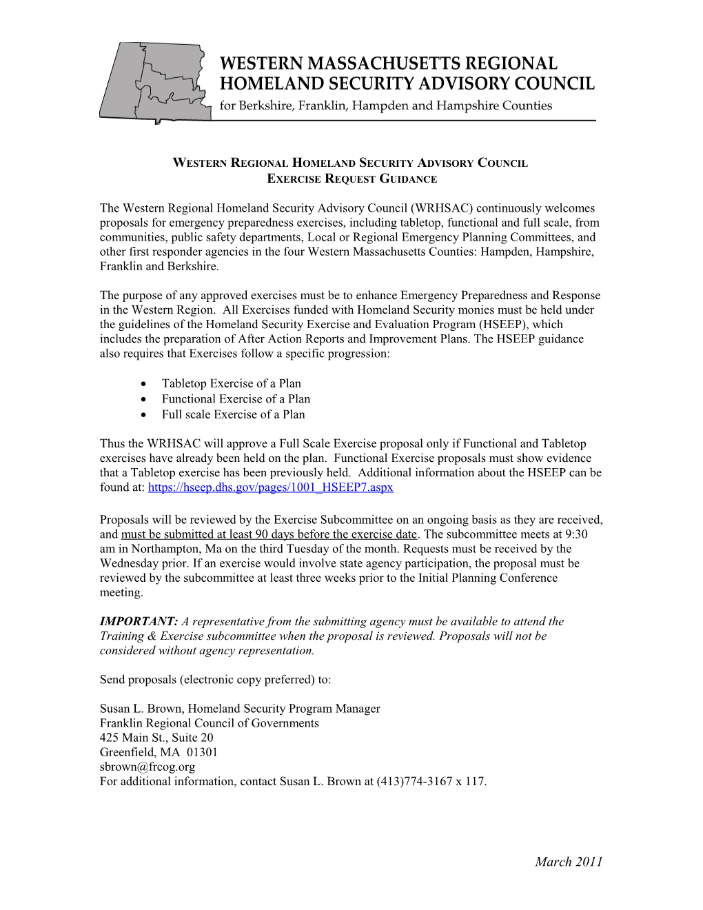 The Western Region Homeland Security Advisory Council (WRHSAC) Invites Proposals for Emergency