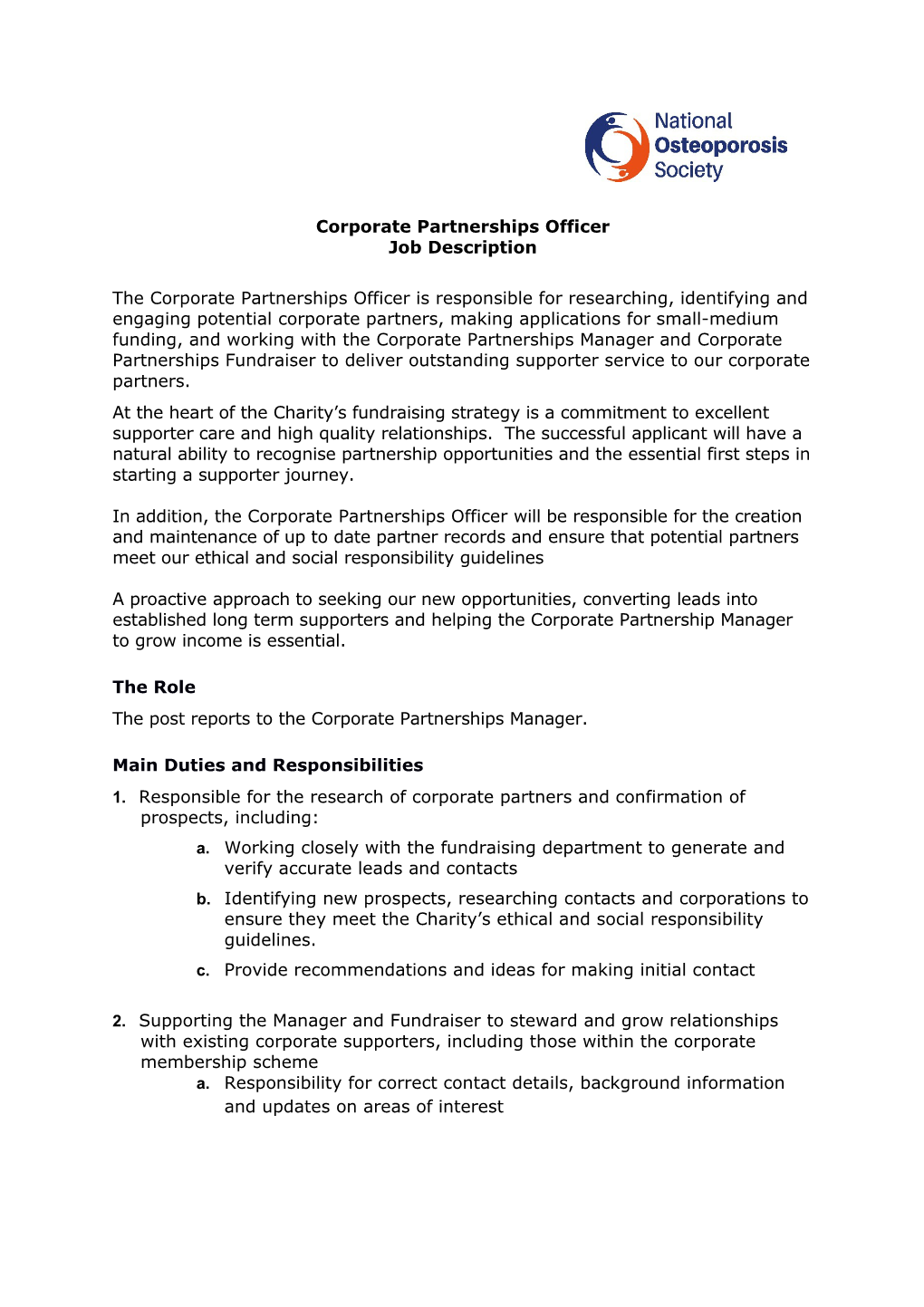 Corporate Partnerships Officer
