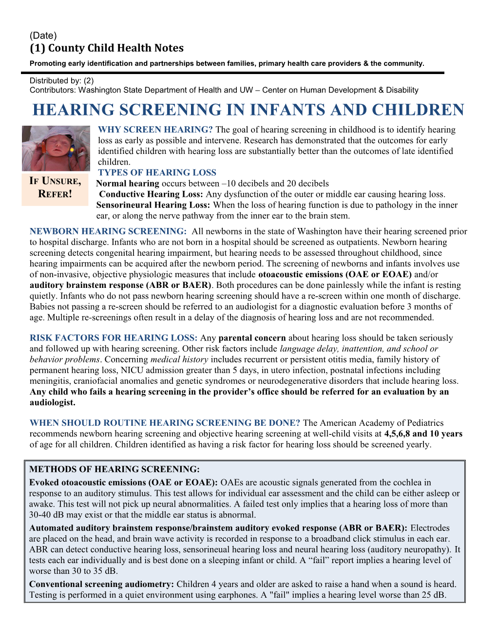 Developmental Surveillance and Screening in Primary Care