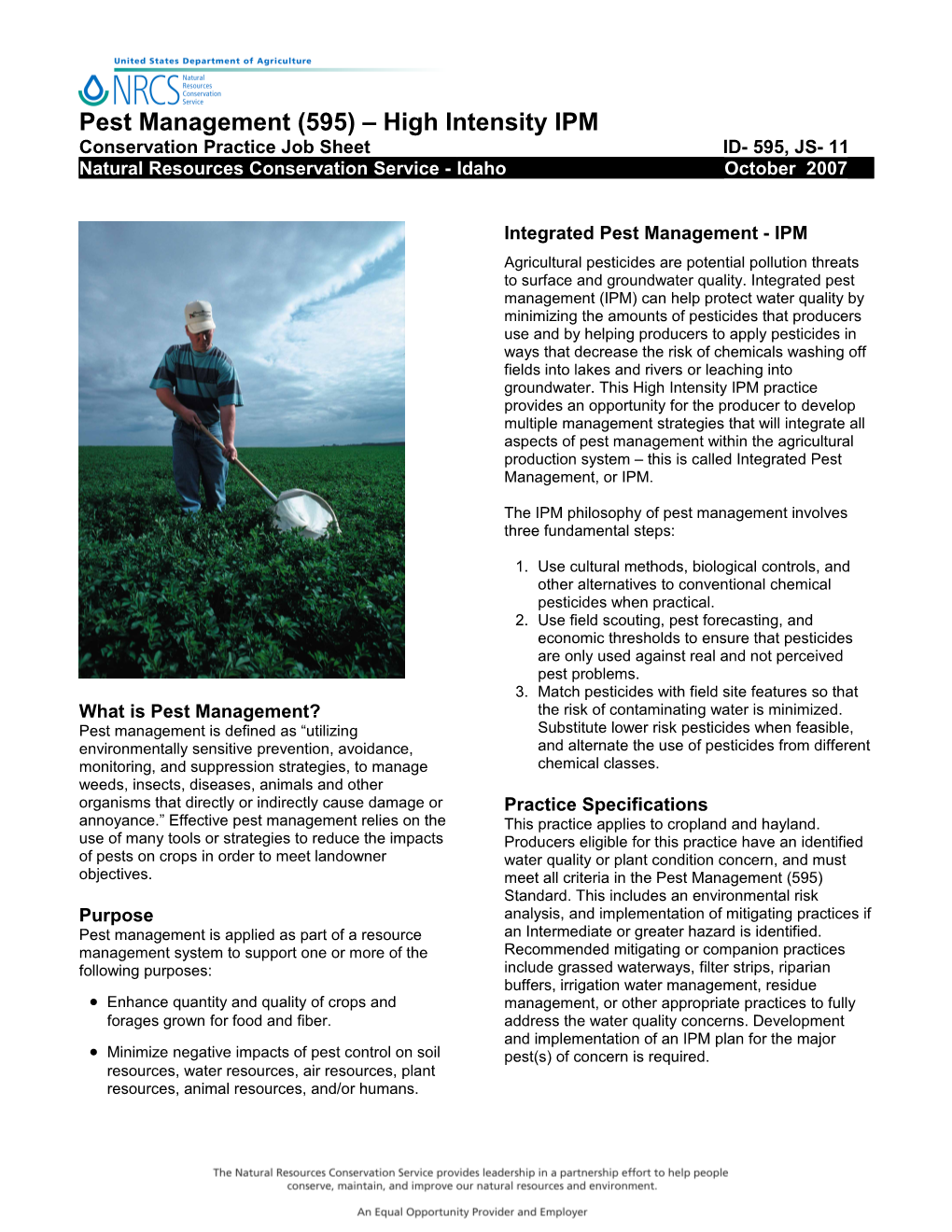 Pest Management (595) High Intensity IPM