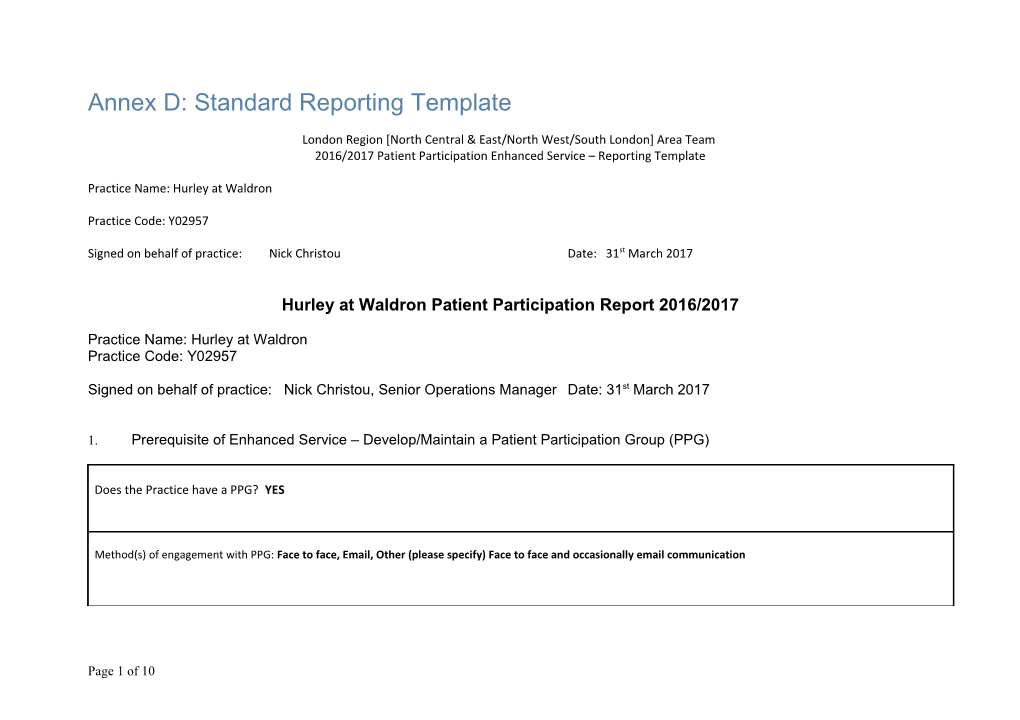 Patient Participation Enhanced Service - Reporting Template s4