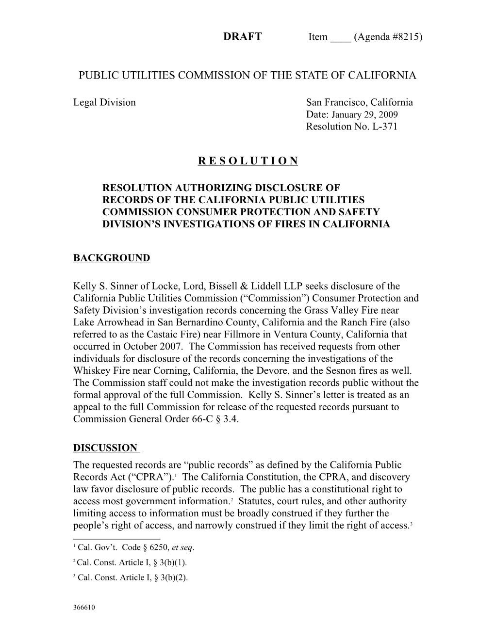 Public Utilities Commission of the State of California s87