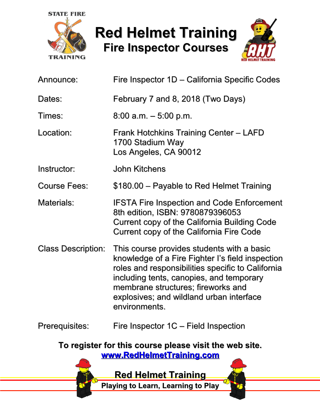 Fire Inspector Courses s1