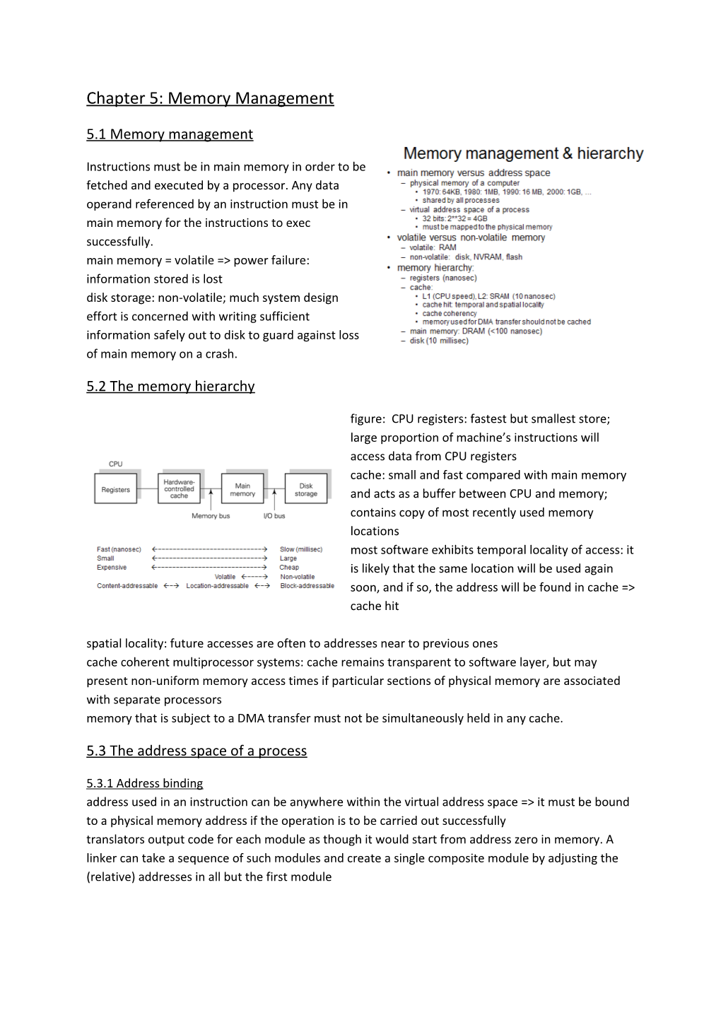 Chapter 5: Memory Management