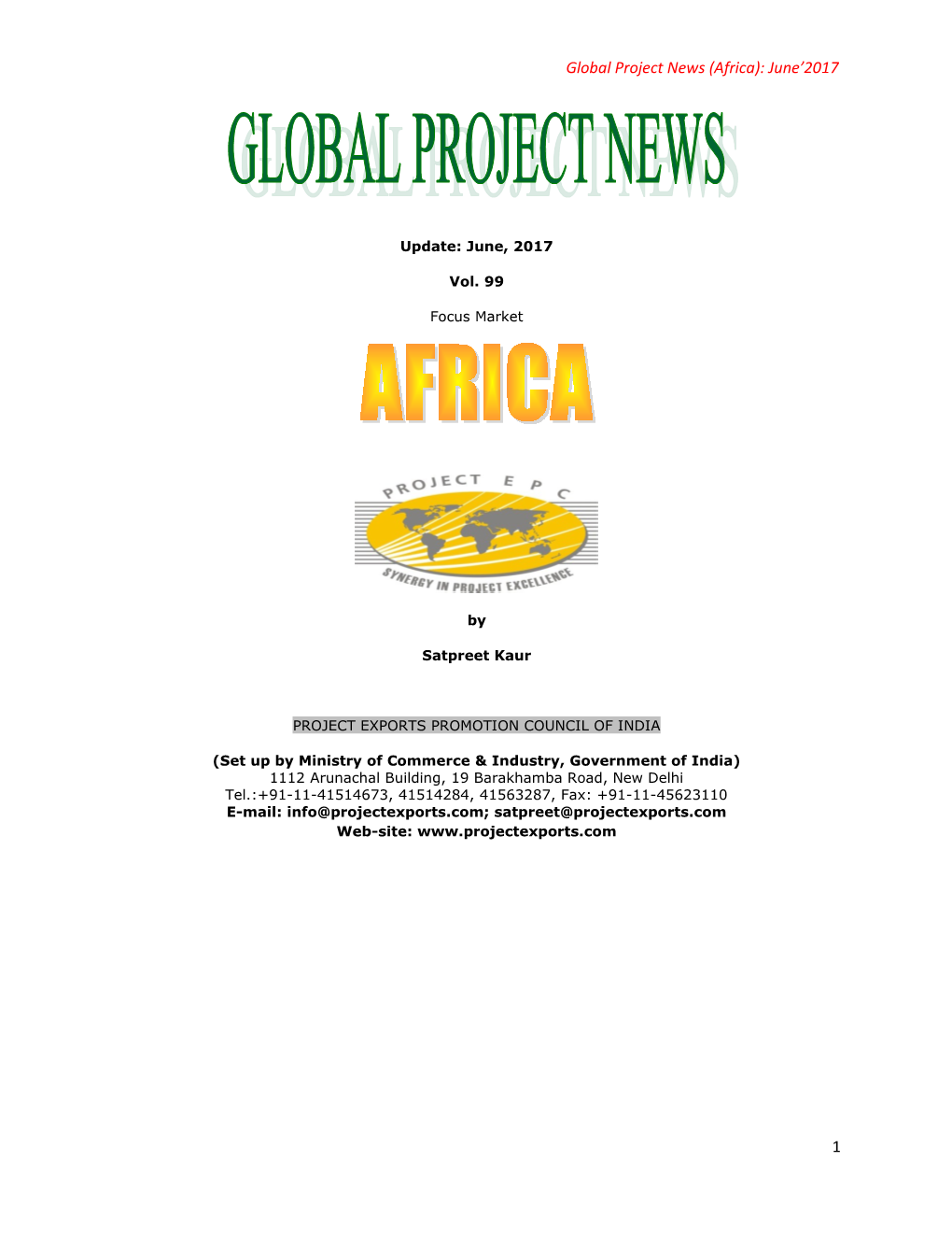 Global Project News (Africa): June 2017