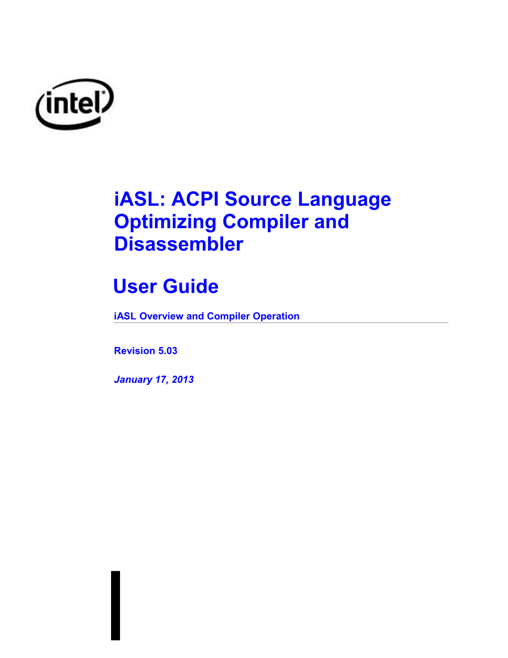Iasl Compiler User Reference