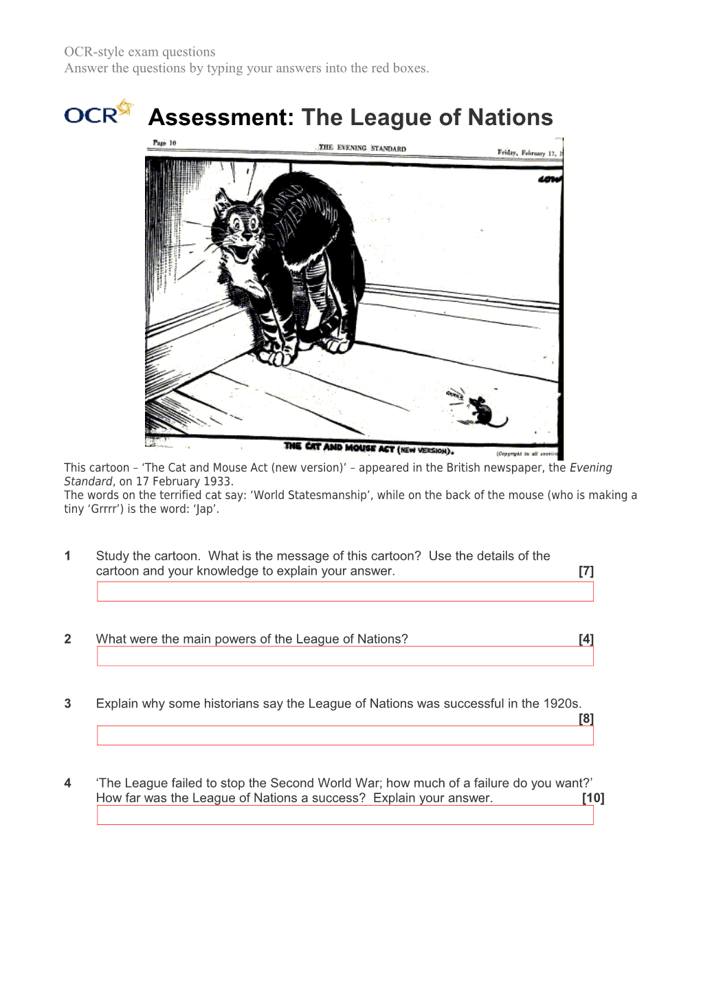 OCR-Style Exam Questions s1