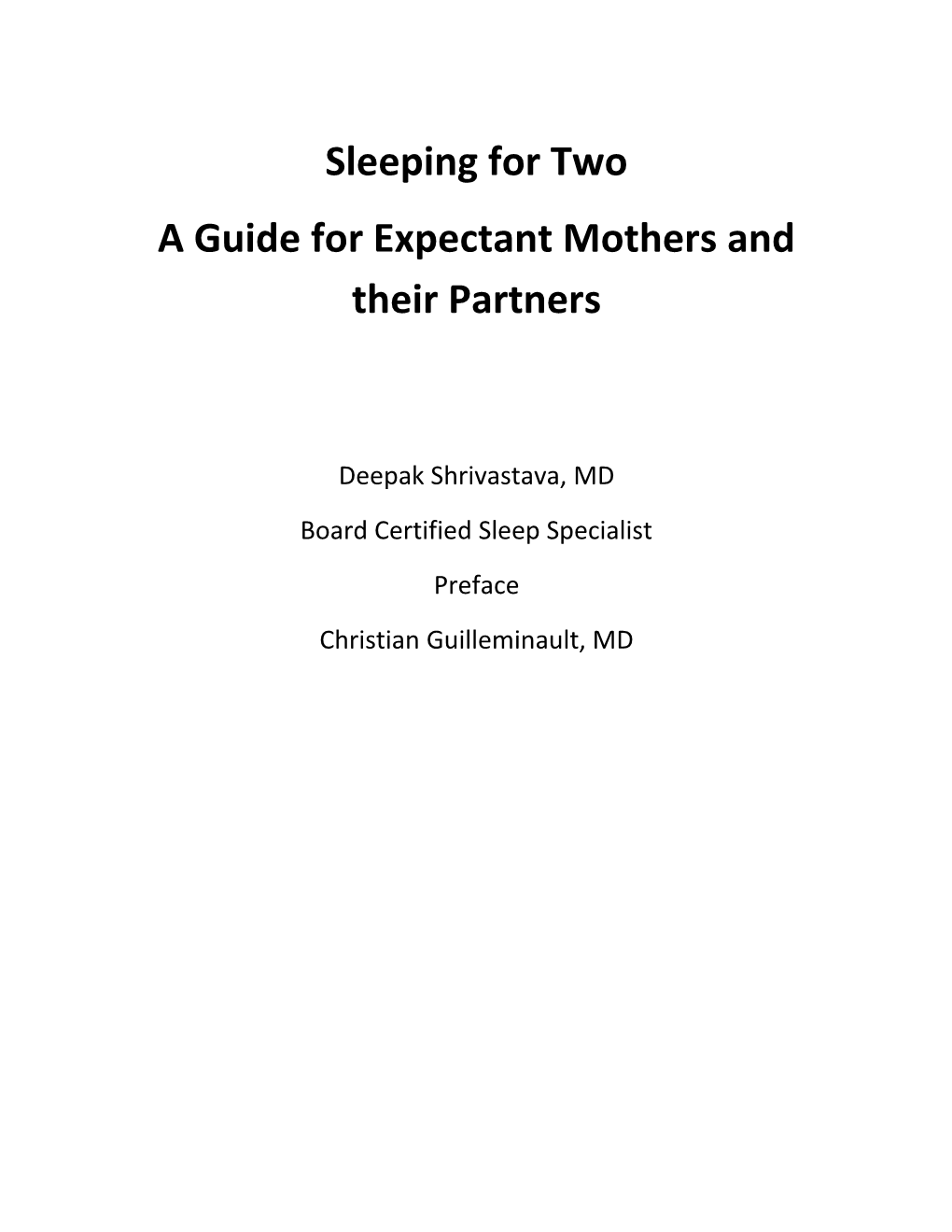 A Guide for Expectant Mothers and Their Partners