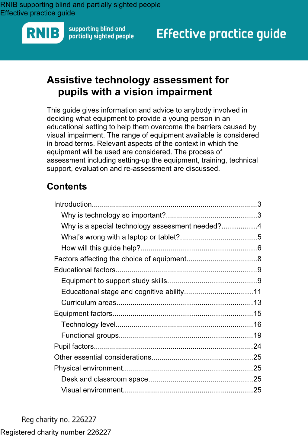 Assistive Technology Assessment for Pupils with a Vision Impairment