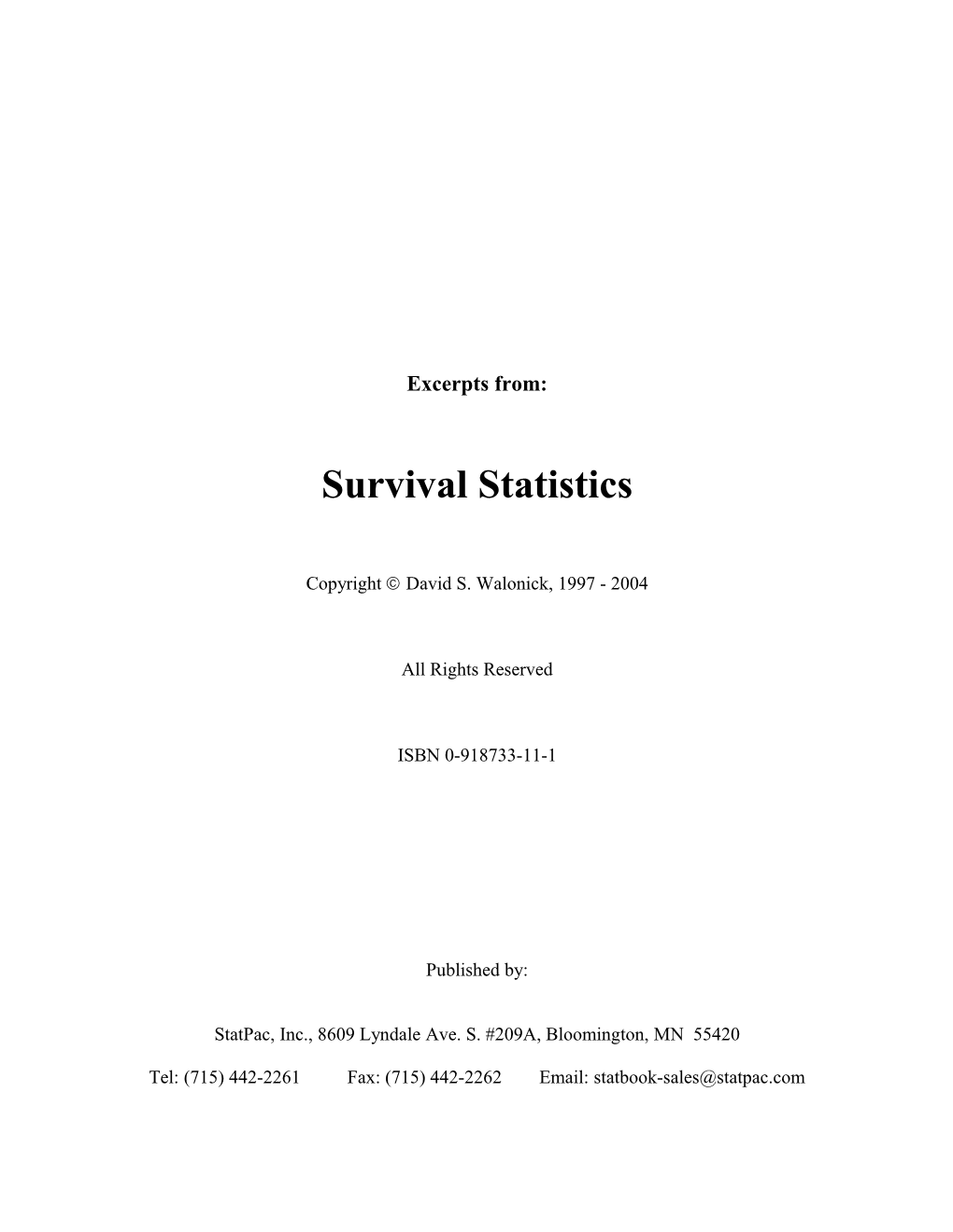 Survival Statistics