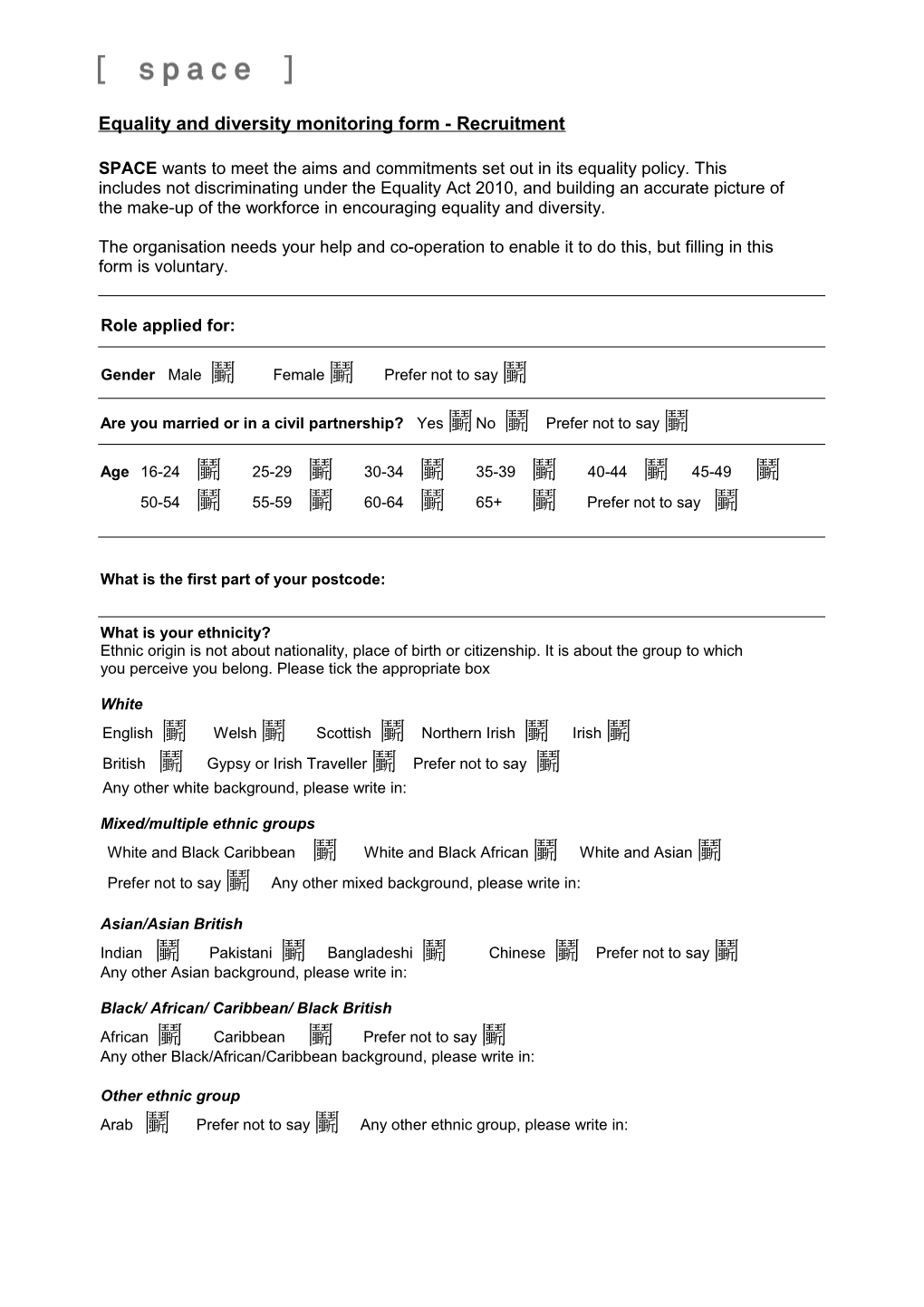 Annex a Sample Equal Opportunities Monitoring Form s1