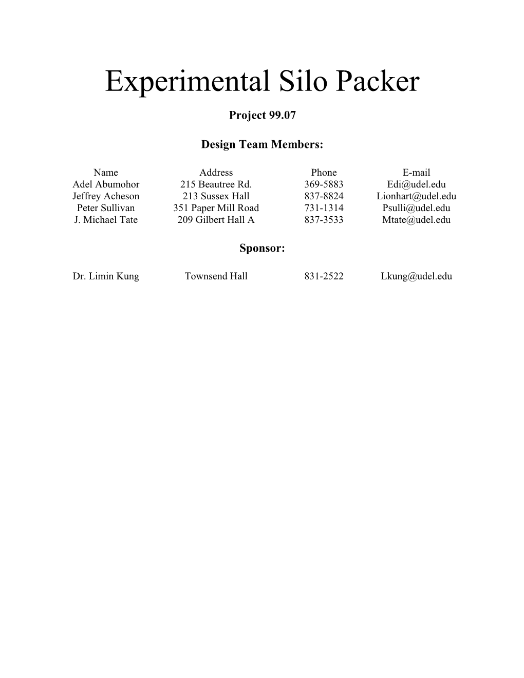 Automated Device for Filling Experimental Silos