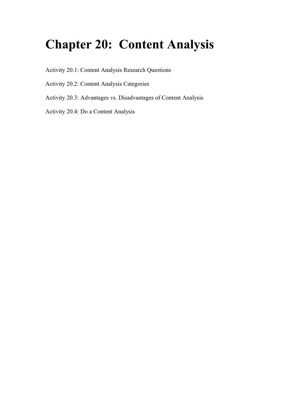 CHAPTER 20: Content Analysis