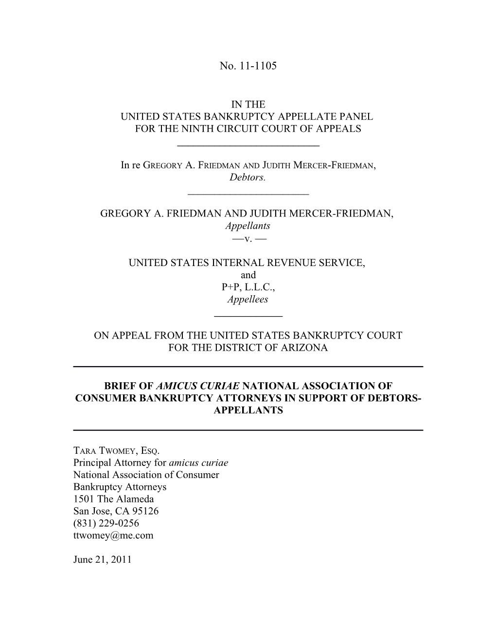 United States Bankruptcy Appellate Panel