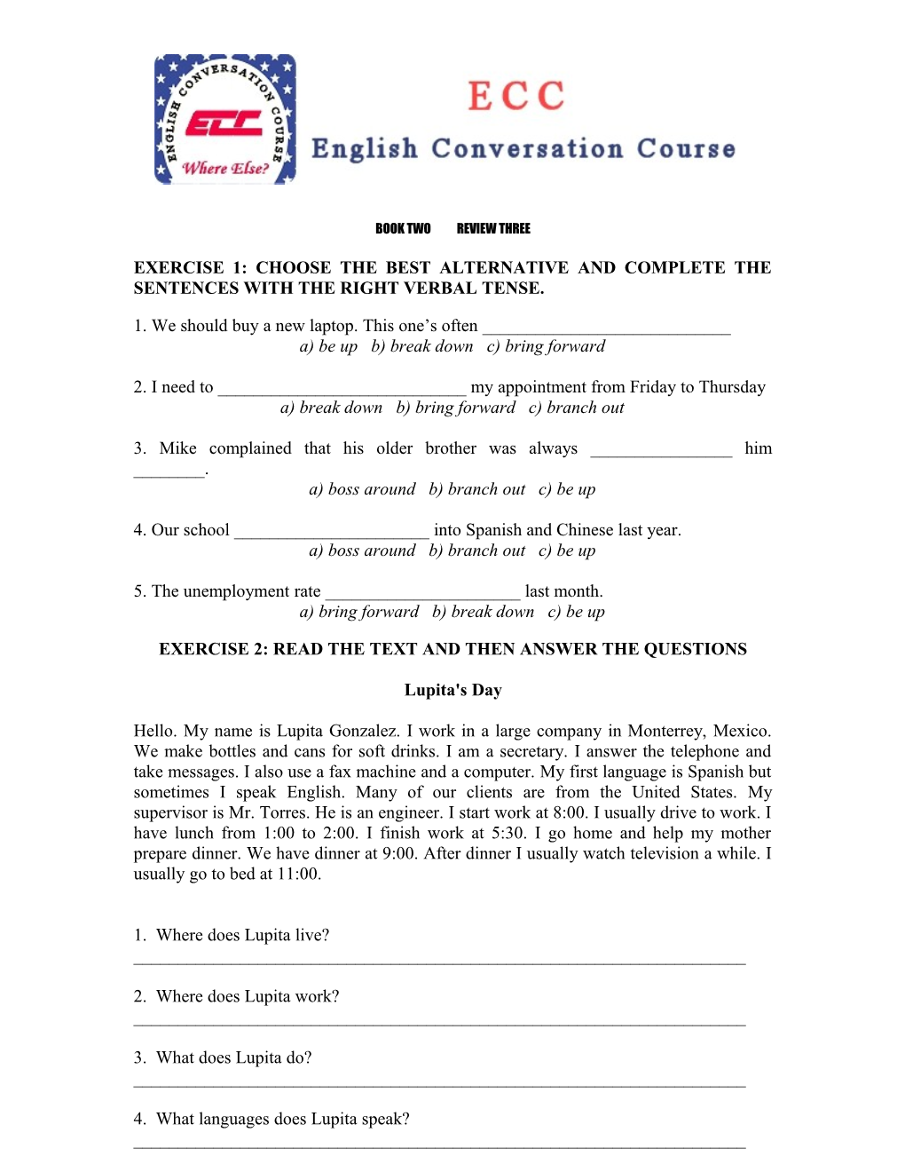 English Conversaton Course