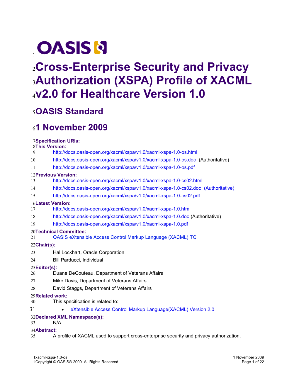 OASIS Specification Template s16