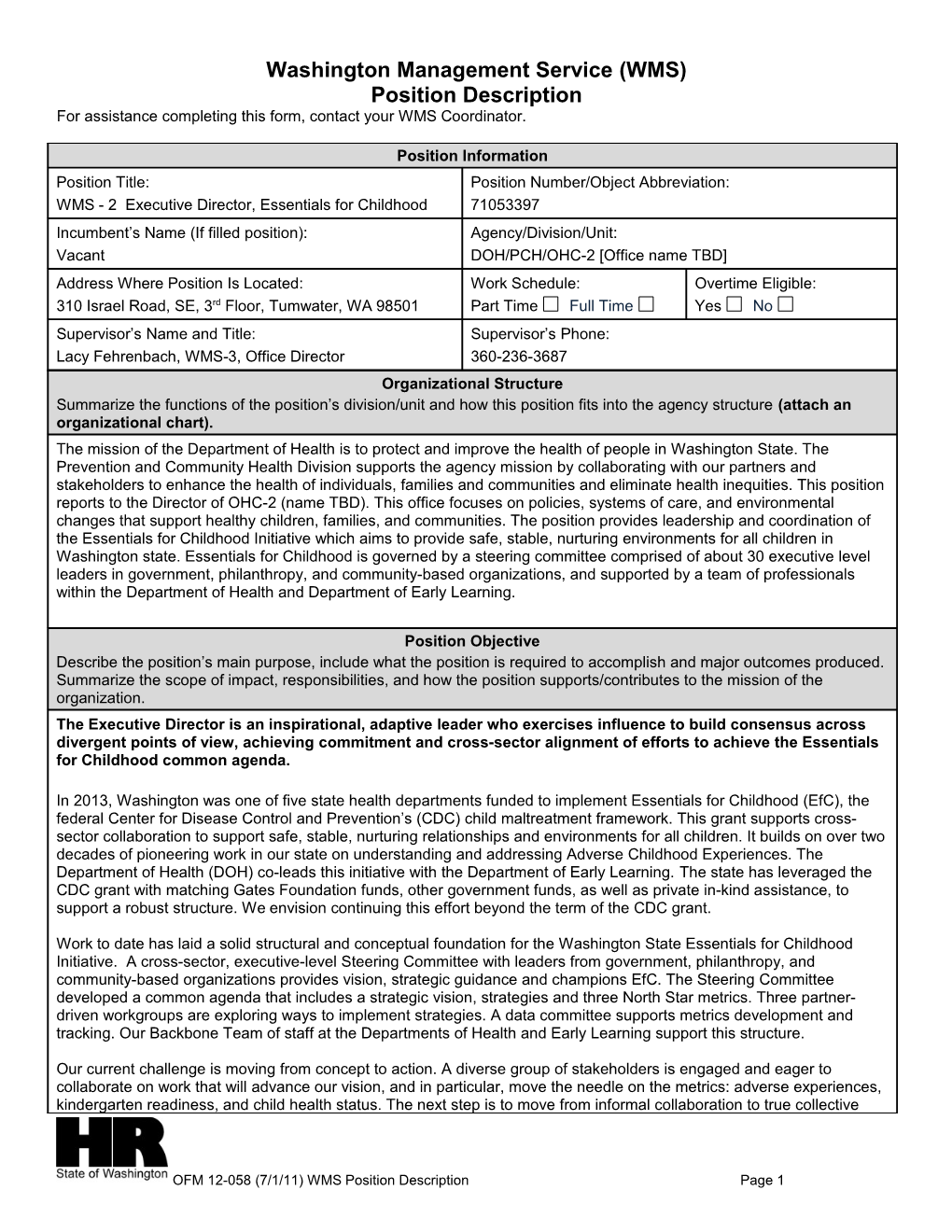 WMS Position Description