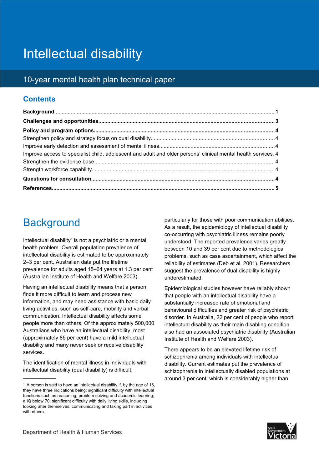 Policy and Program Options 4