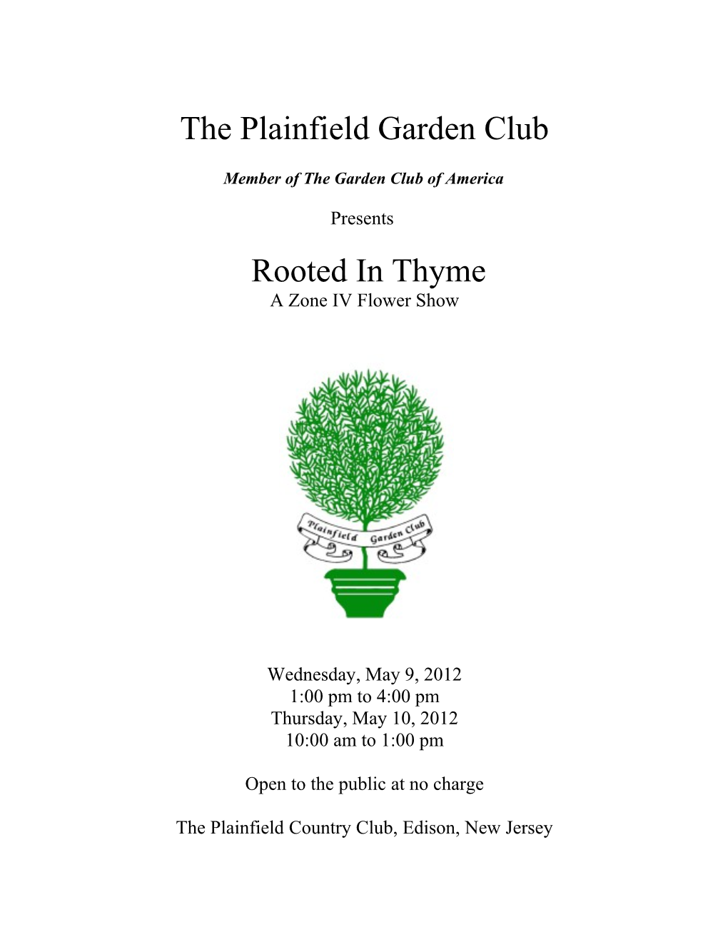 The Plainfield Garden Club