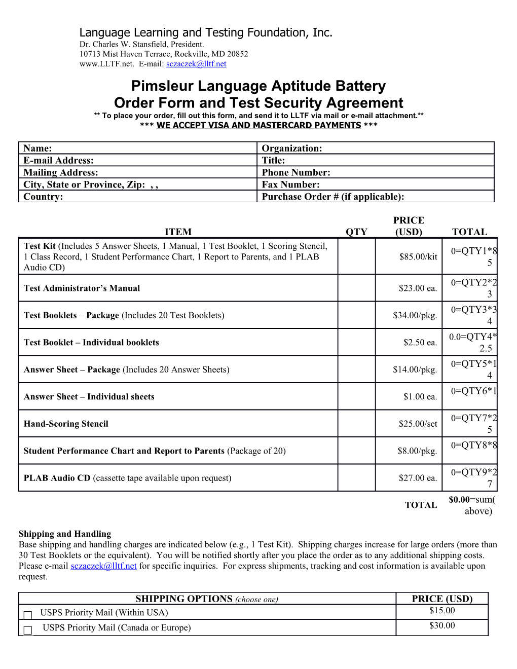 Second Language Testing Foundation