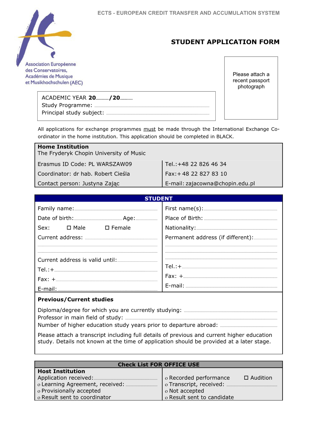 Ects - European Credit Transfer and Accumulation System s1