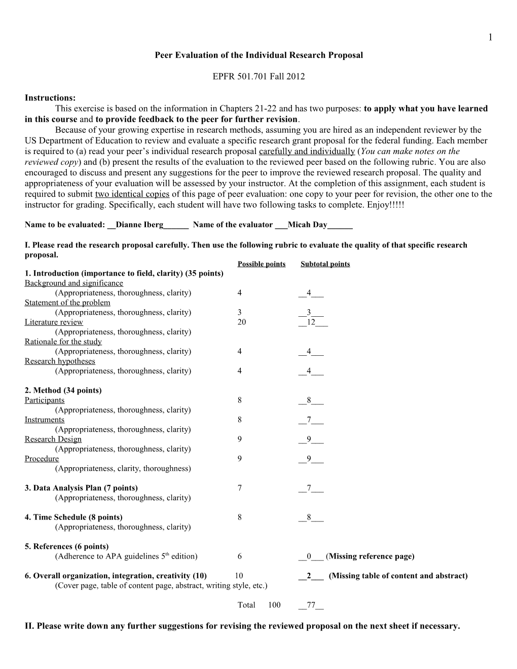 Group Research Proposal Rubric