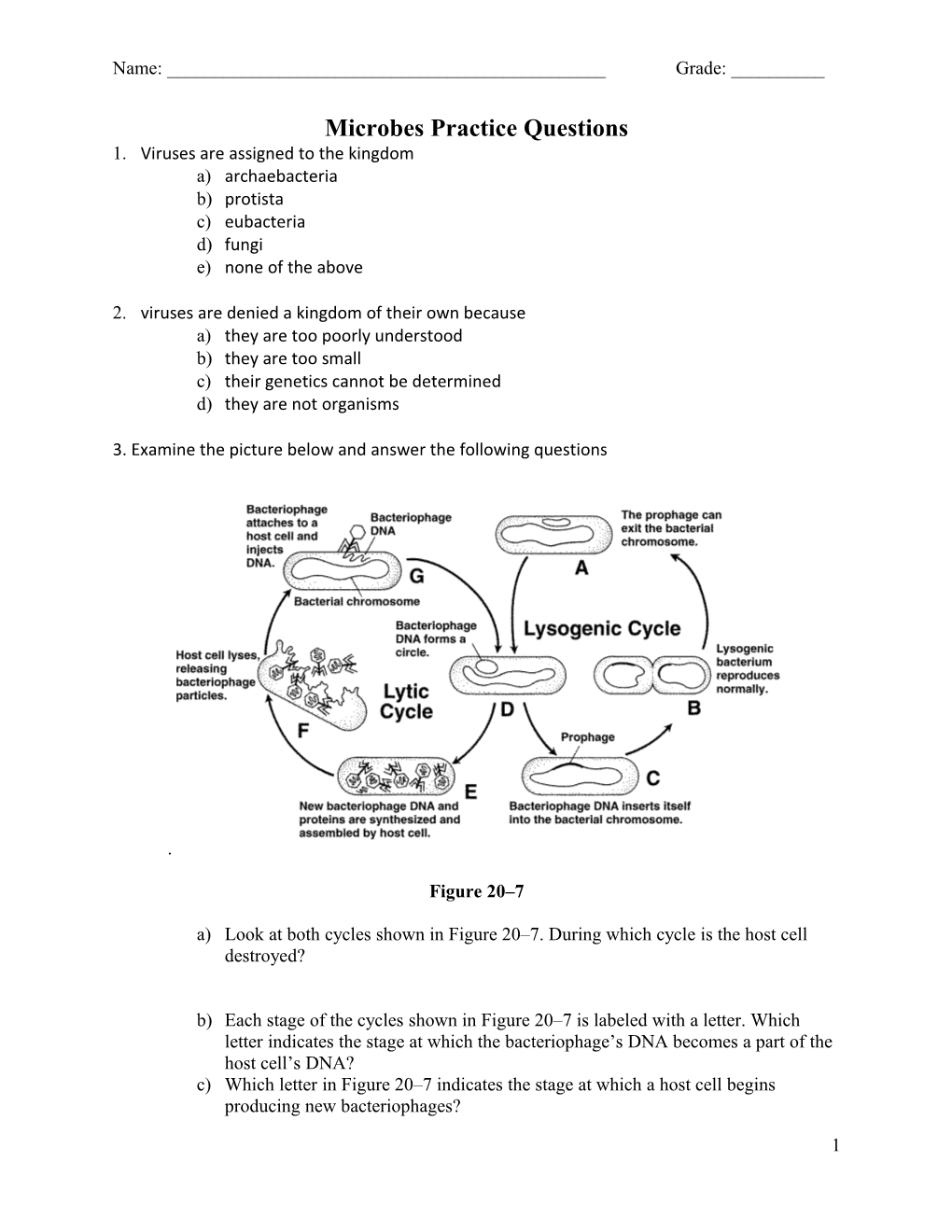 Microbes Practice Questions