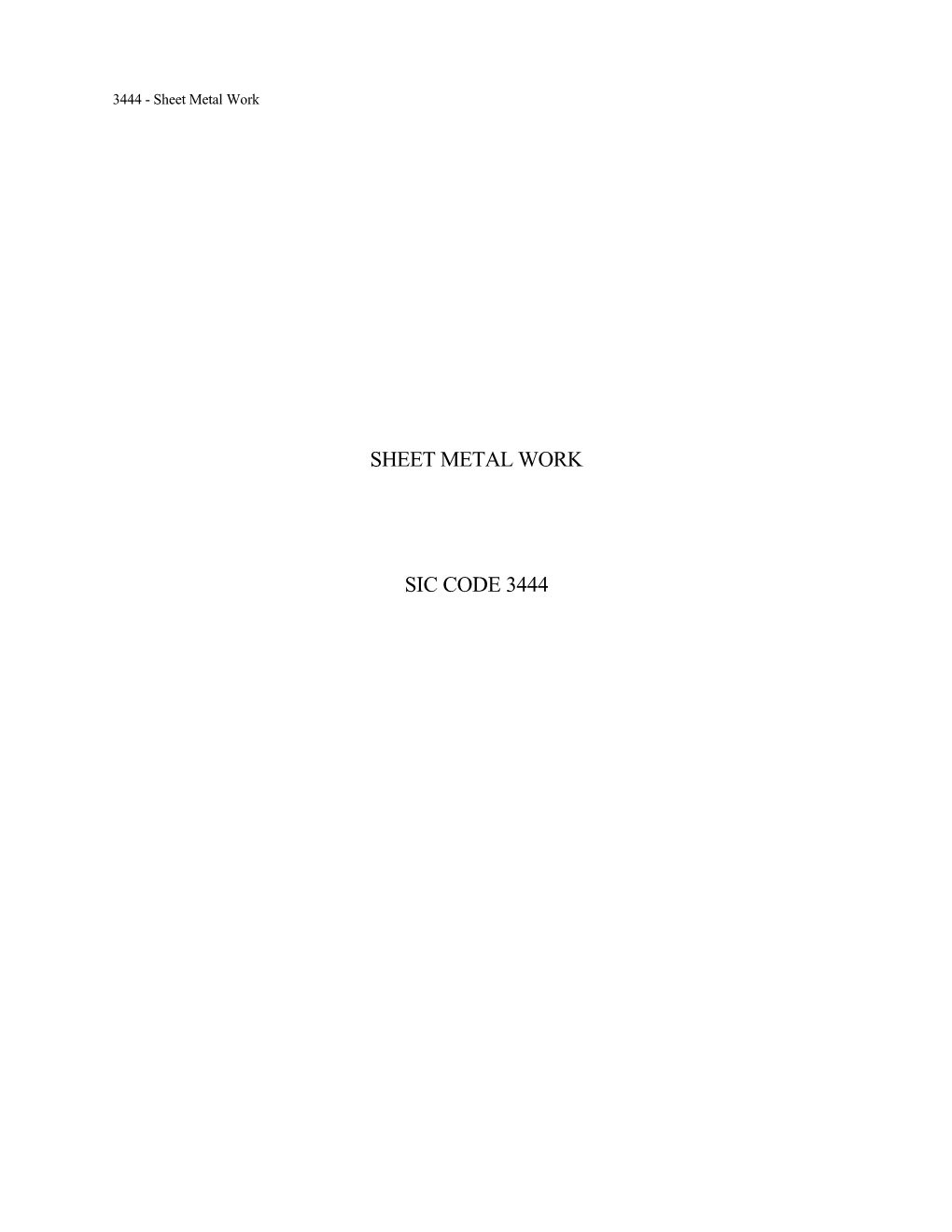 3444 - Sheet Metal Work