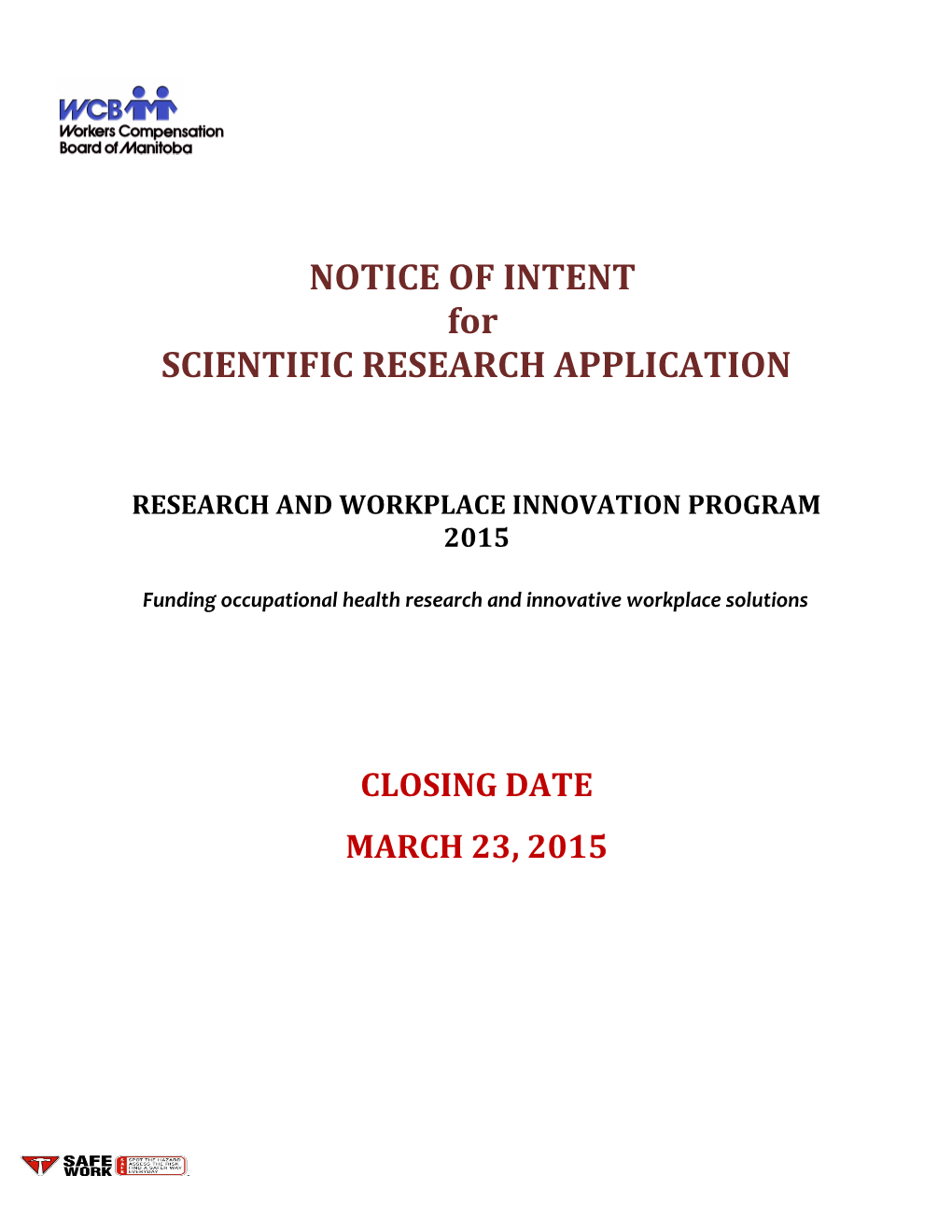 Research and Workplace Innovation Program