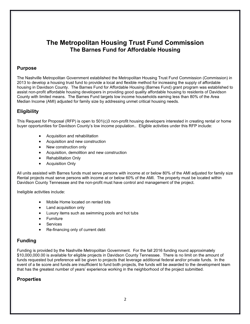 Metropolitan Housing Trust Fund Commission