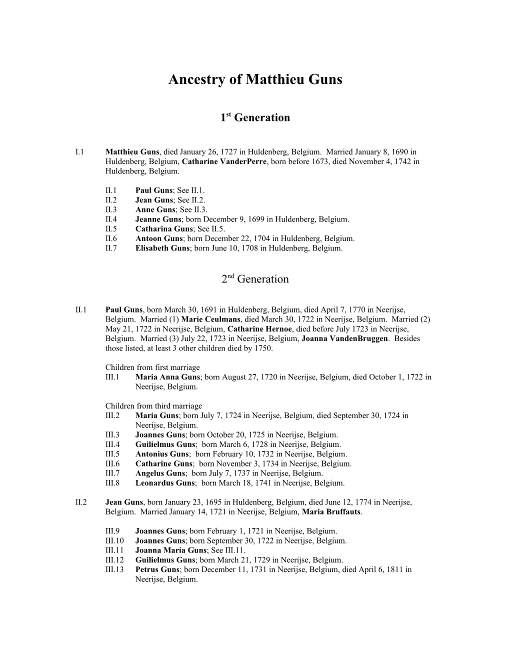Ancestry of Matthieu Guns