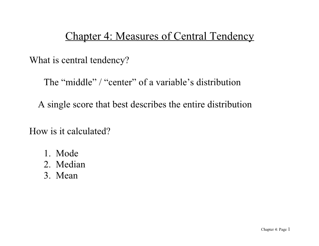 Chapter 3 Central Tendency