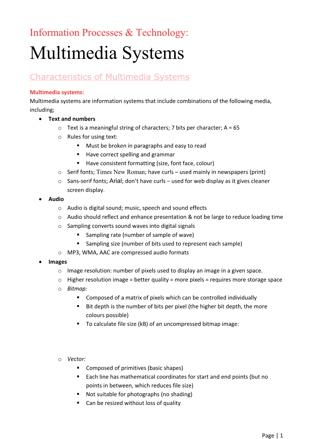 Multimedia Systems