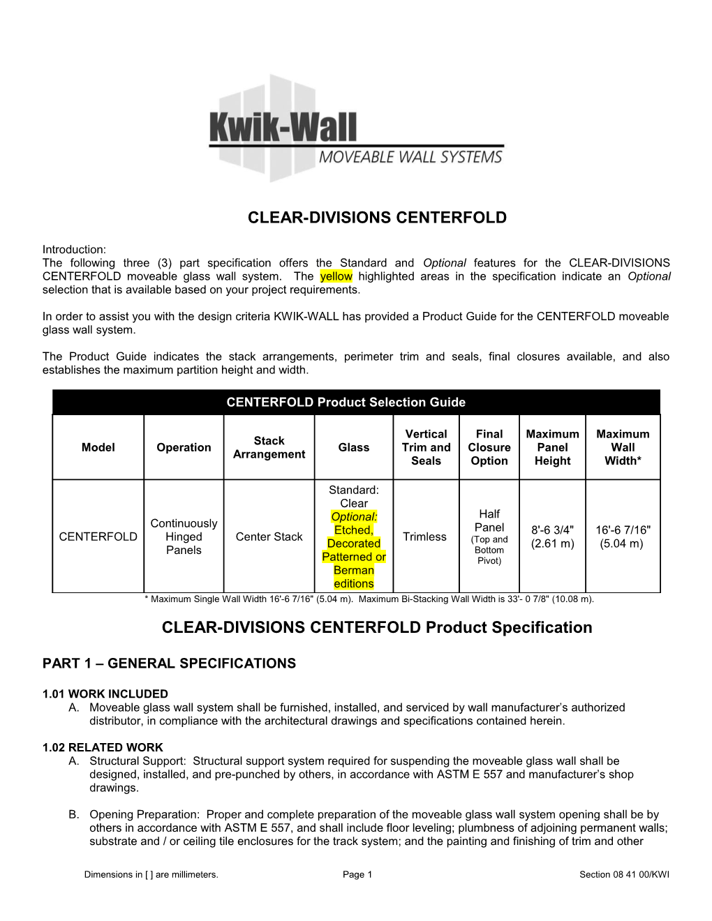 Clear-Divisions Centerfold