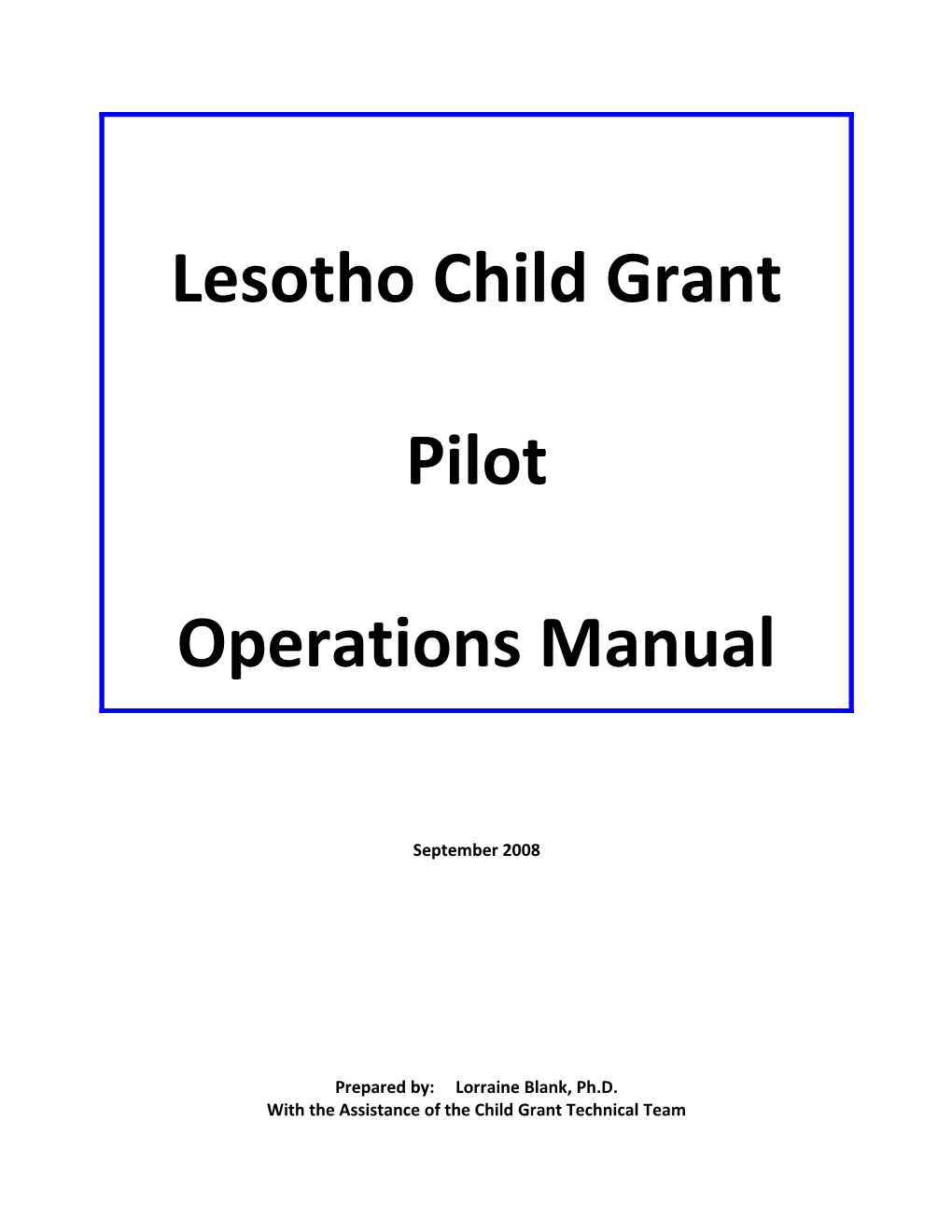 Lesotho Child Grant