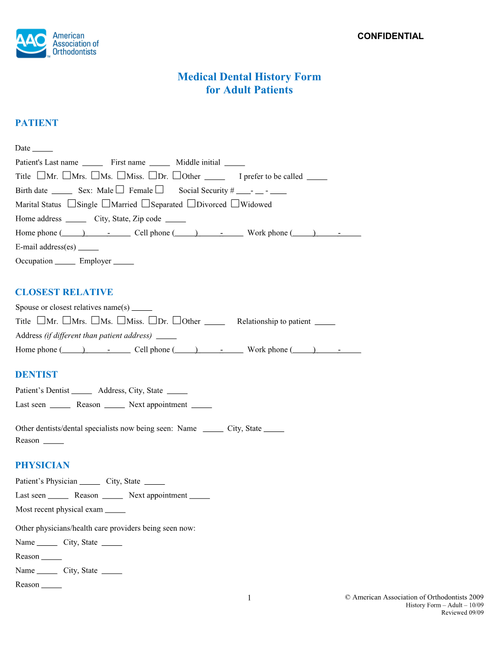 Medical Dental History Form s2