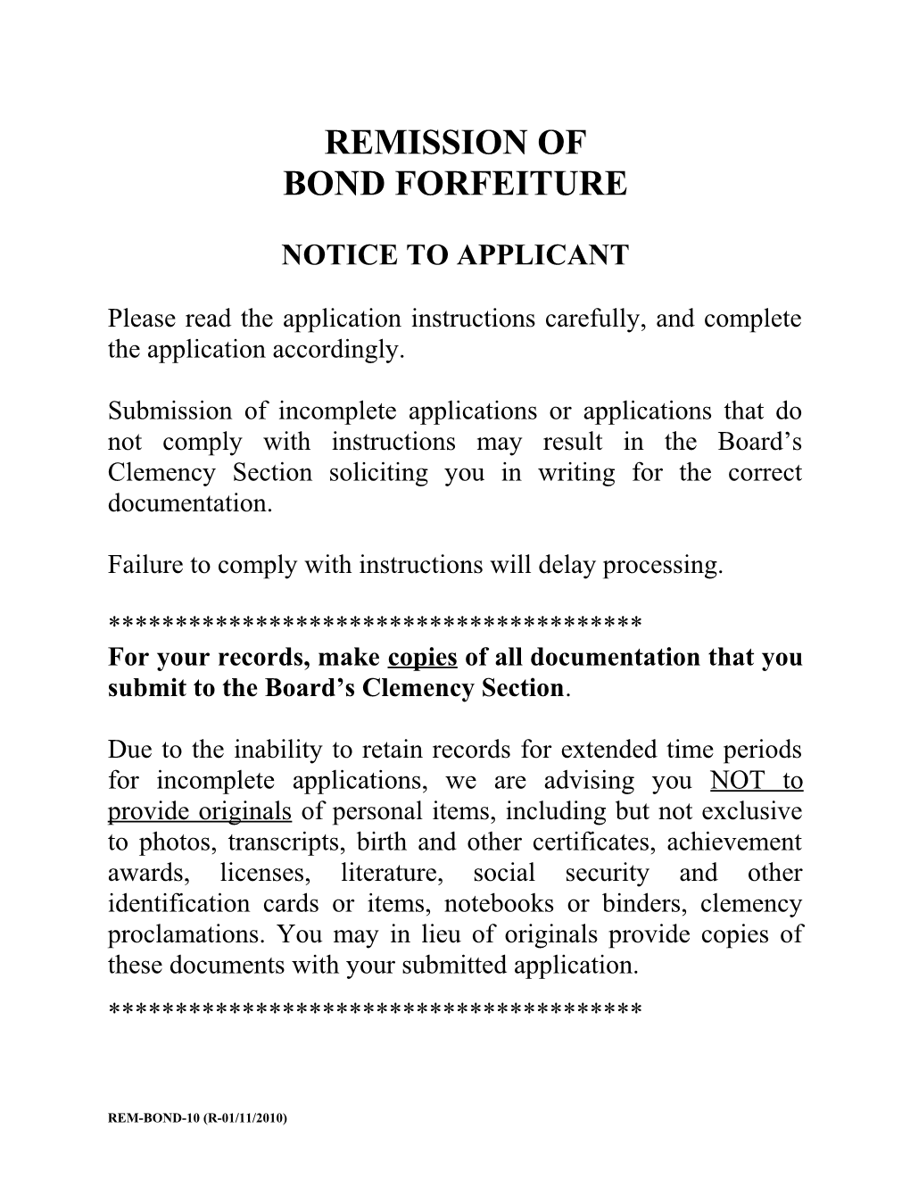 Bond Forfeiture