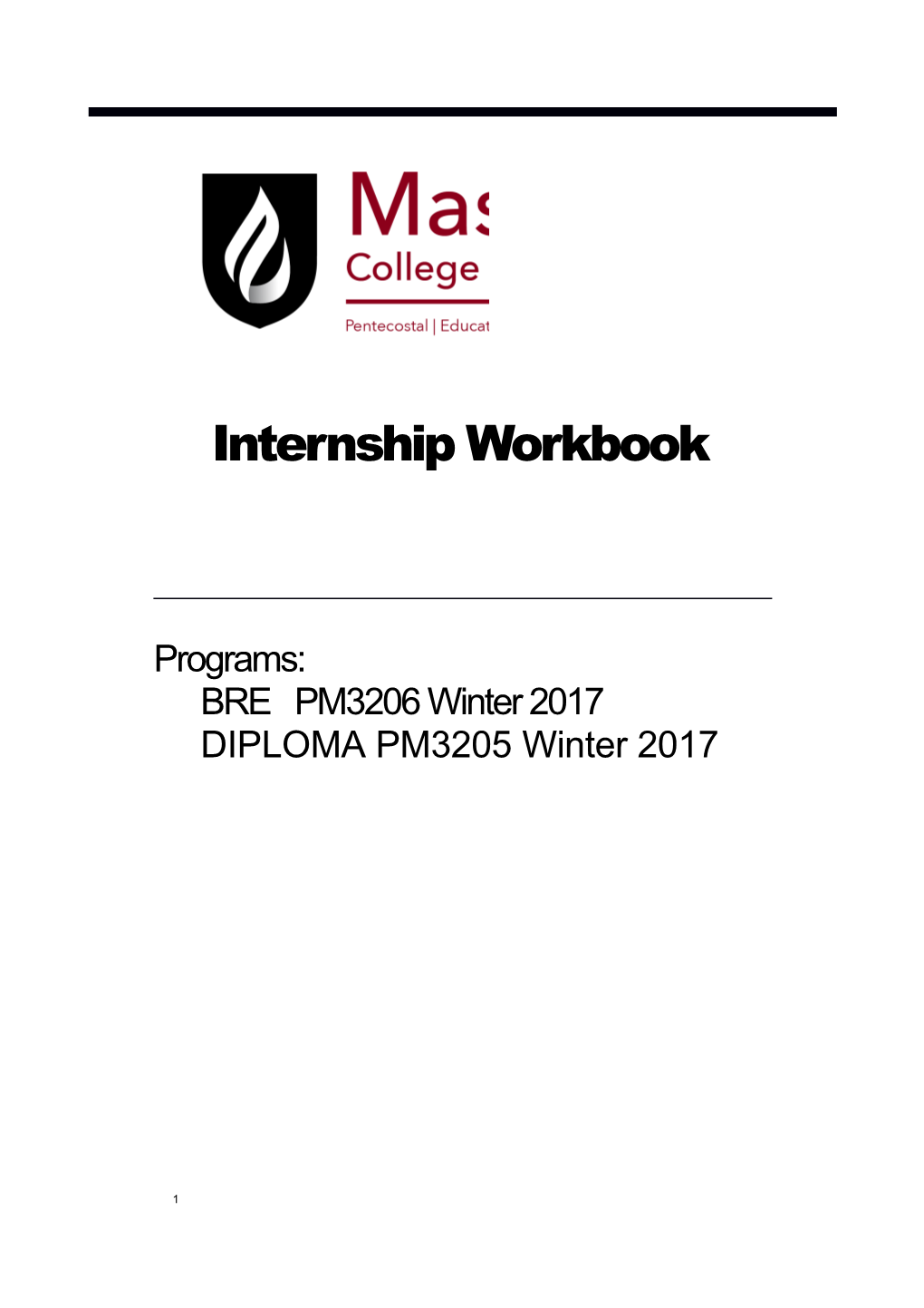 Internship Workbook