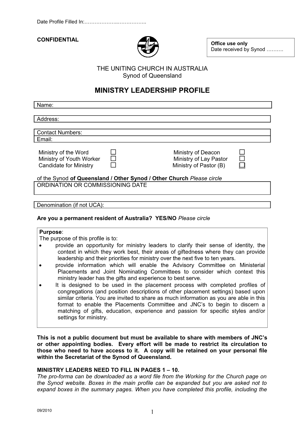 Draft Minister Profile