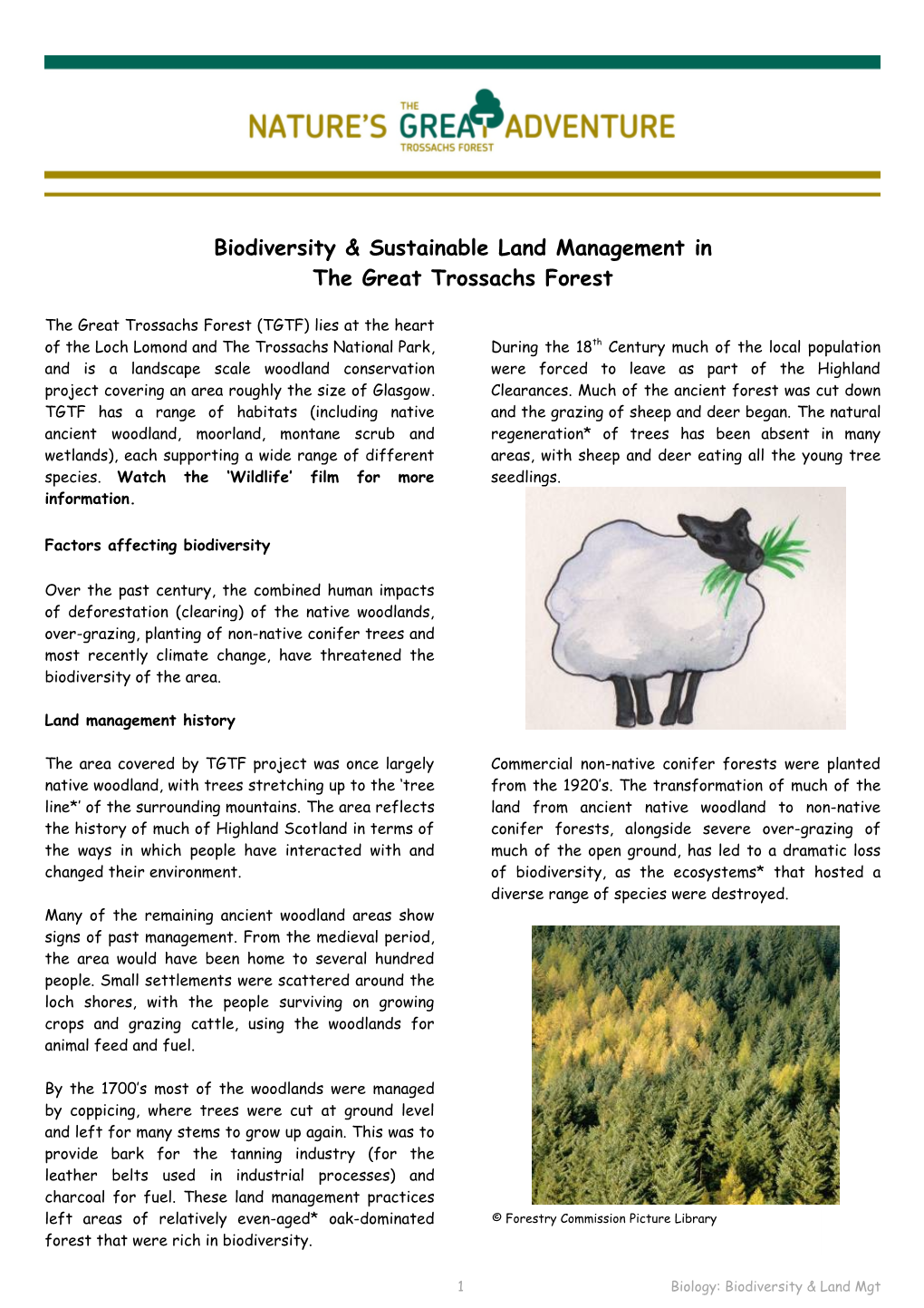 Biodiversity & Sustainable Land Management In