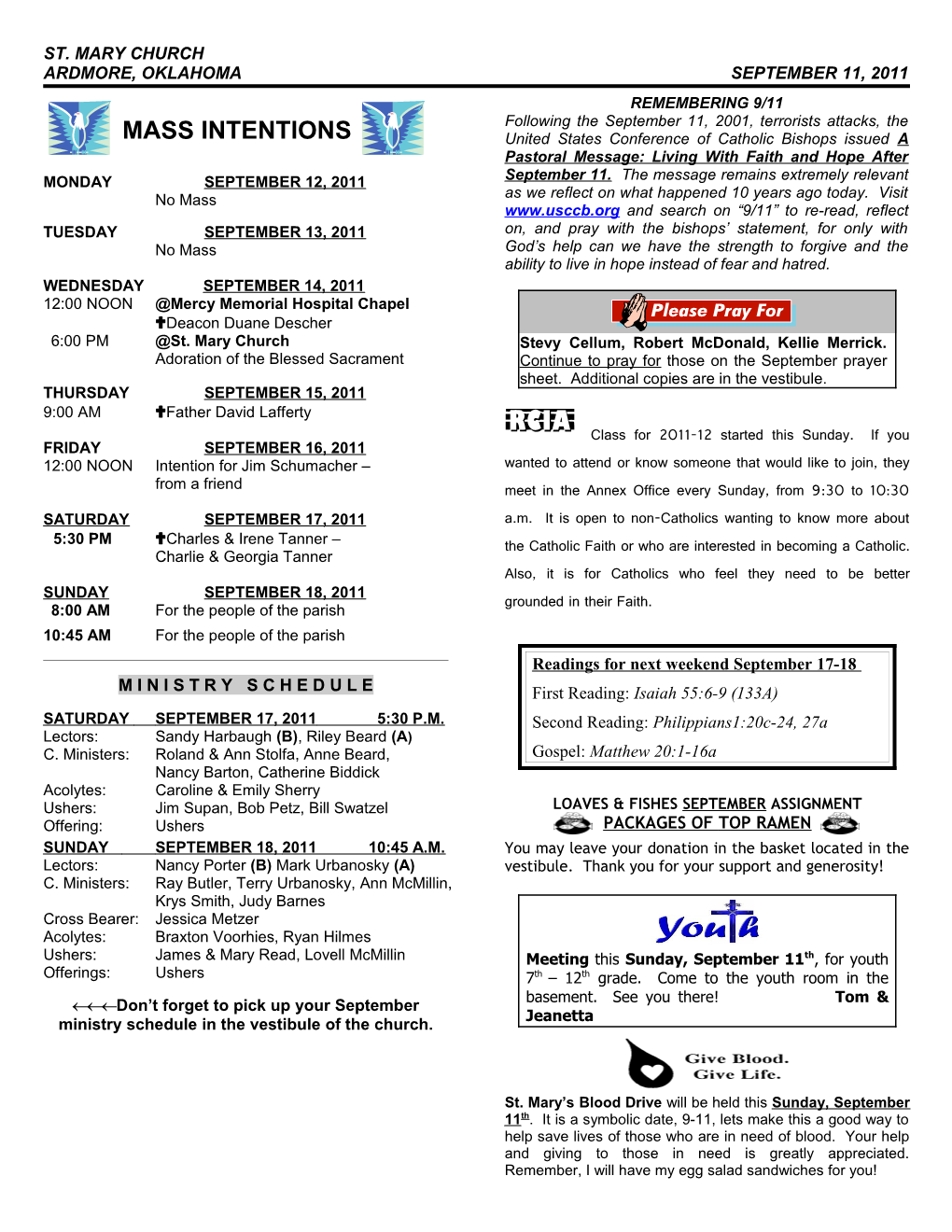 Scripture Readings for the Week of the Trinity s16