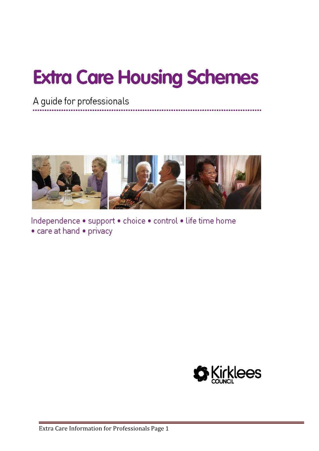 Extra Care Housing Information for Professionals