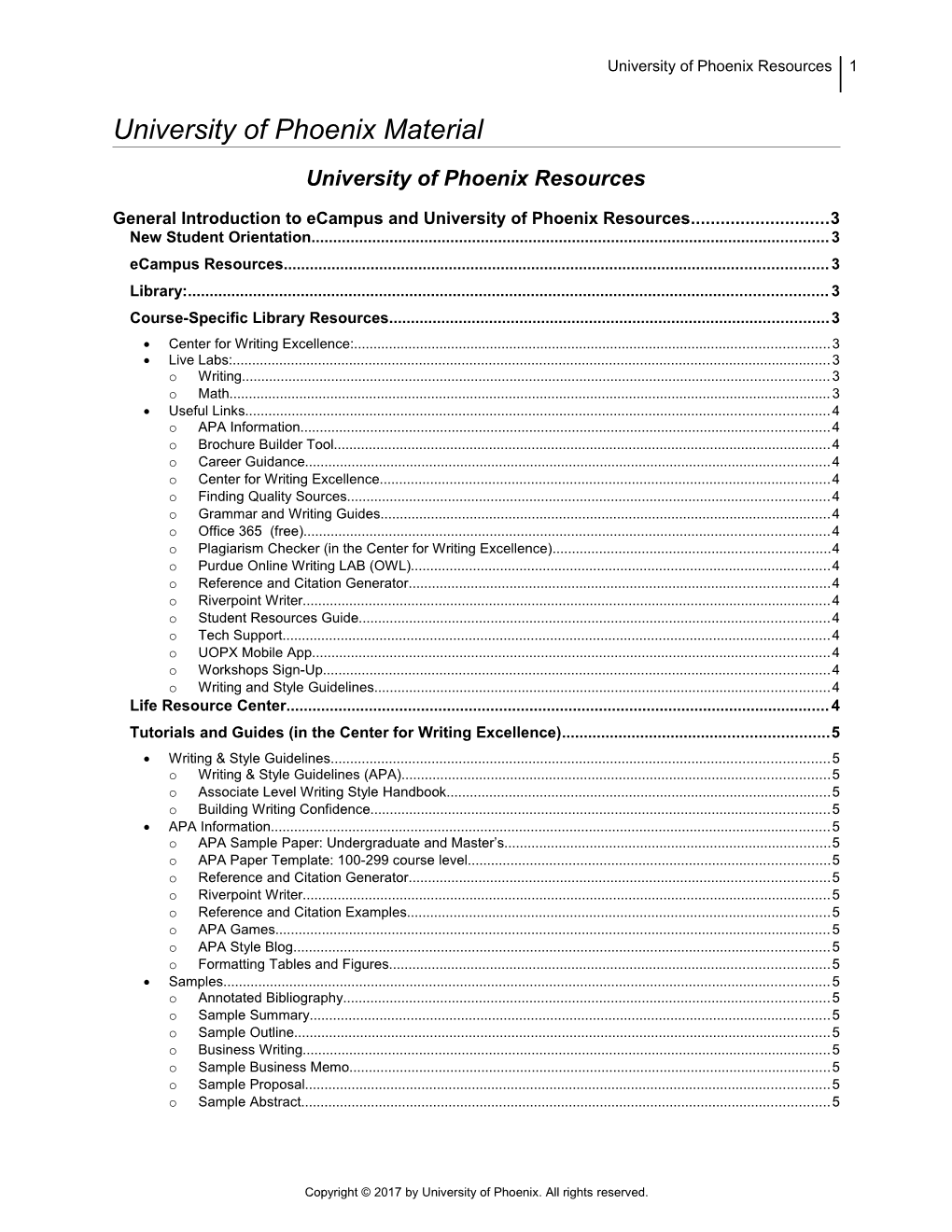 General Introduction to Ecampus and University of Phoenix Resources 3