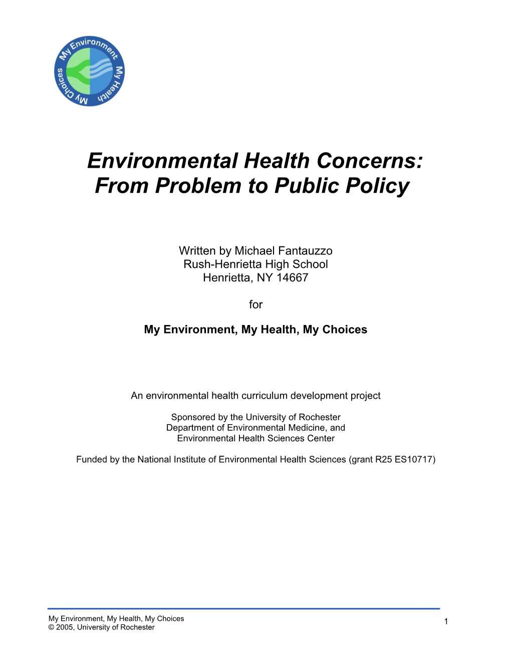 Environmental Health Concerns