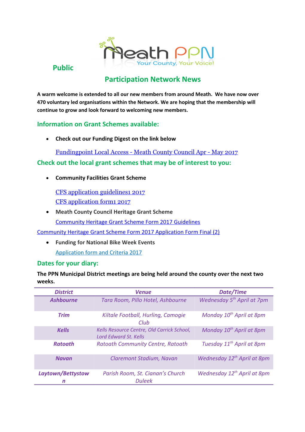 Public Participation Network News