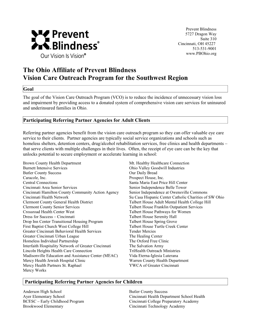 Prevent Blindness Ohio