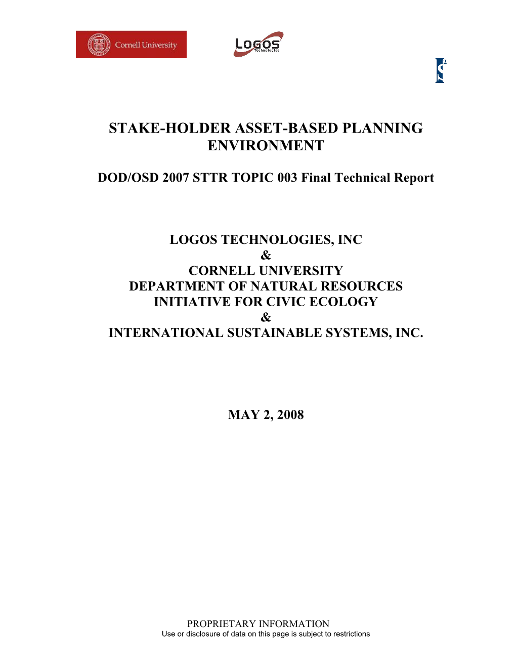 SHAPE STTR Final Report