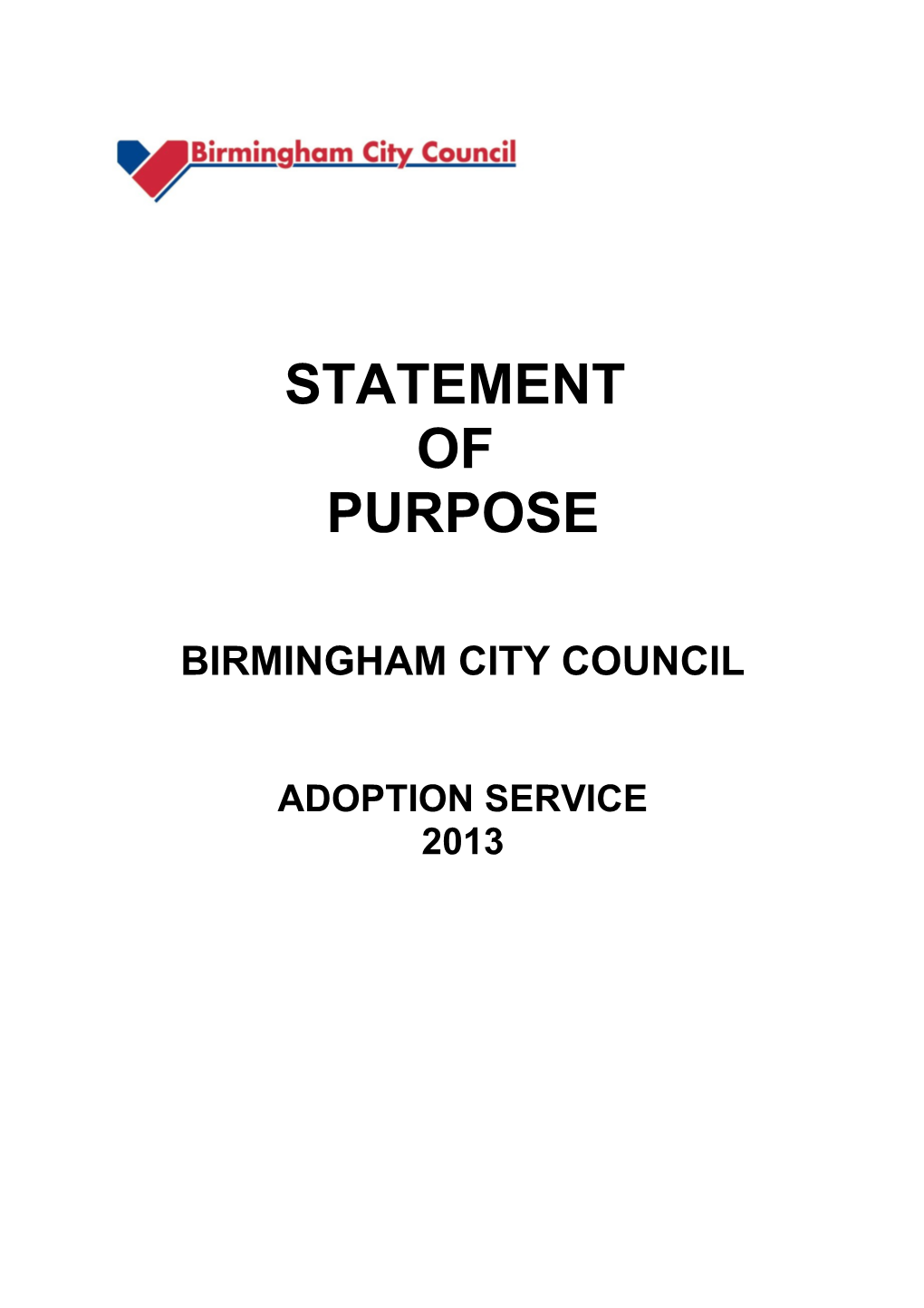 Statement of Purpose for Birmingham Adoption Service