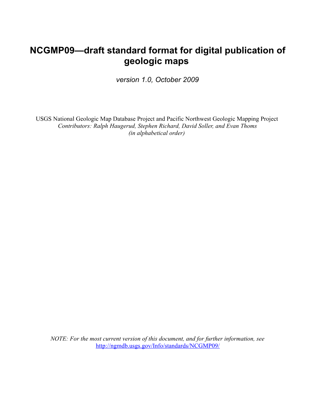 NCGMP09-A Proposed Standard Format For Digital Publication Of Geologic Maps