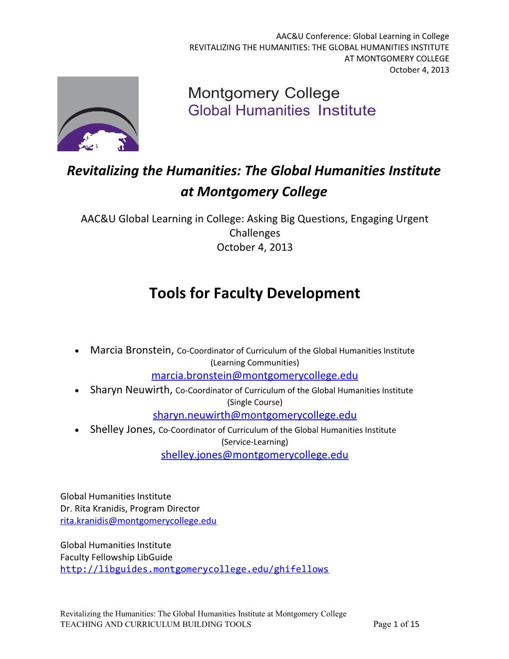 AAC&U Conference: Global Learning in College